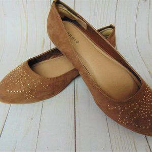 Torrid suede like fabric flats with studs